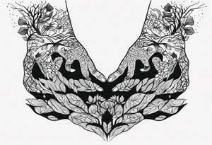 Hands morphing into roots tattoo idea