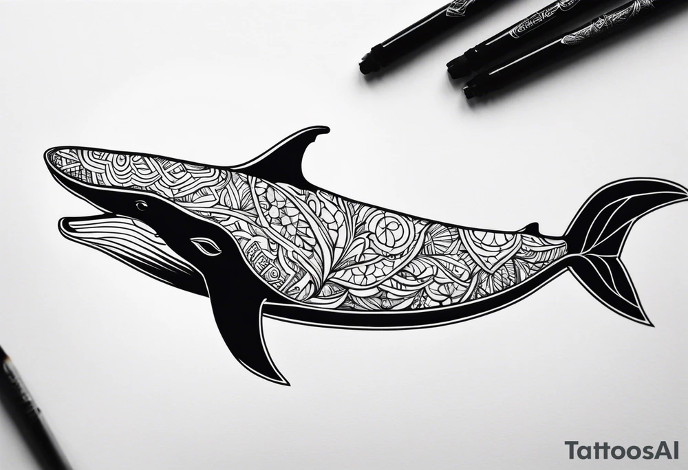 Create a tattoo with à dark whale tattoo idea