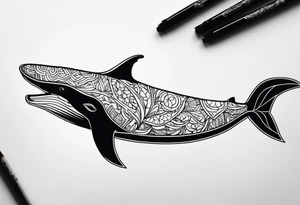Create a tattoo with à dark whale tattoo idea