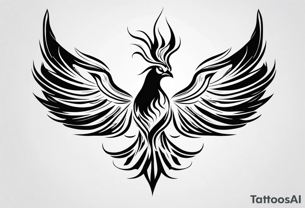 Phoenix rising from flames. tattoo idea