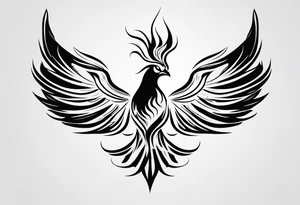 Phoenix rising from flames. tattoo idea