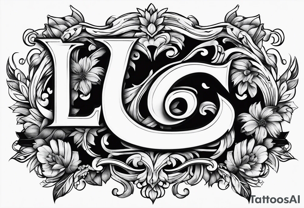 Letter L and C with Dogpaw tattoo idea