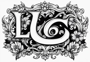 Letter L and C with Dogpaw tattoo idea