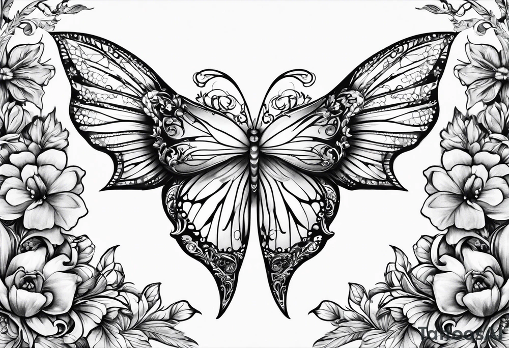 Butterfly angel wings tattoo idea