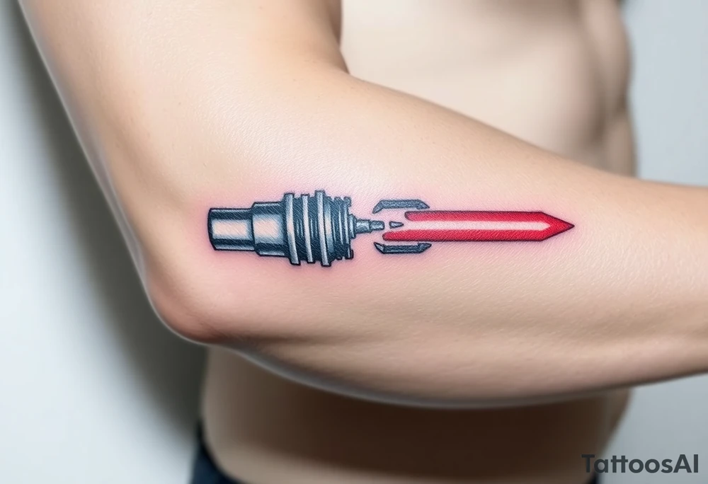 Light saber broken hilt showing pieces tattoo idea
