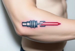 Light saber broken hilt showing pieces tattoo idea