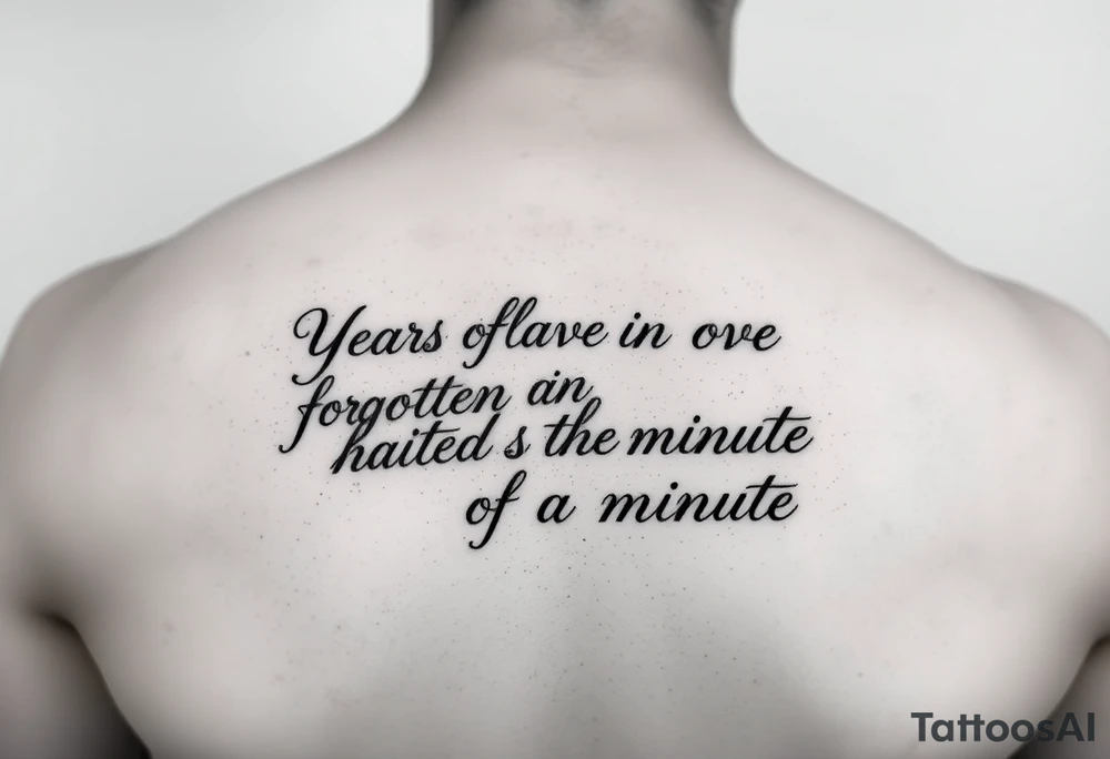 Years of love have been forgotten in the hatred of a minute on arm tattoo idea