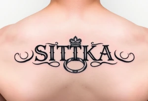 Create a small 
tattoo with the word the word SITKA and an Irish claddagh ring tattoo idea