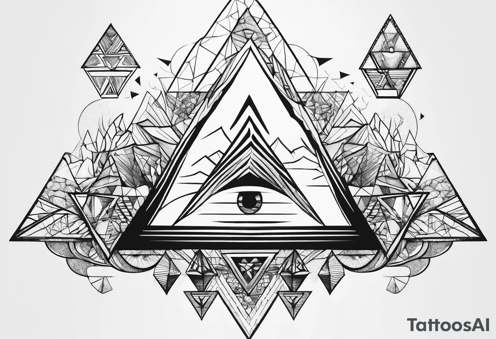 psychedelic triangles tattoo idea