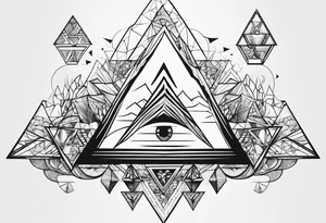 psychedelic triangles tattoo idea