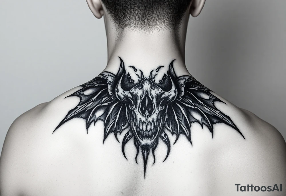 Tattoo in style dark work in horror, dark art, gothic and creepy art. people and all very gothic and scary. tattoo idea