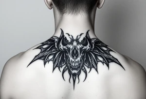 Tattoo in style dark work in horror, dark art, gothic and creepy art. people and all very gothic and scary. tattoo idea