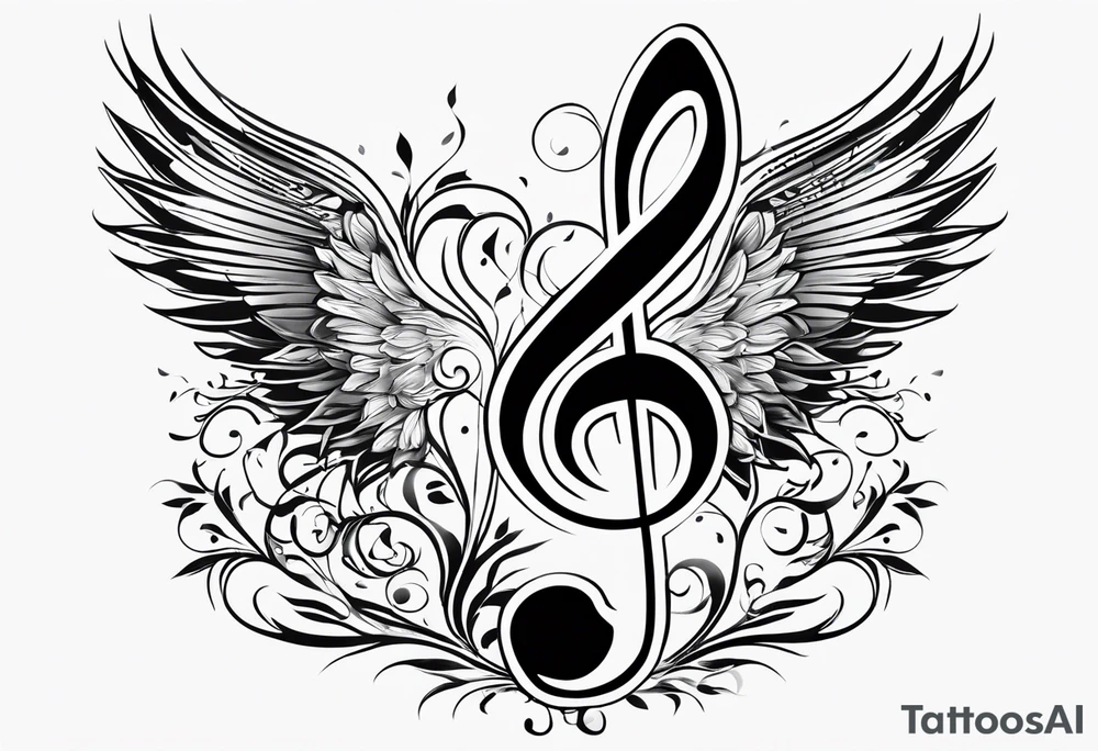 Note de musique, clef de sol, fin tattoo idea