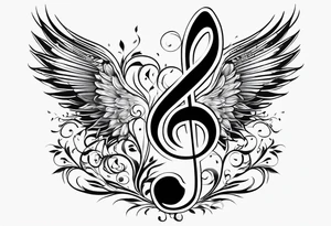 Note de musique, clef de sol, fin tattoo idea