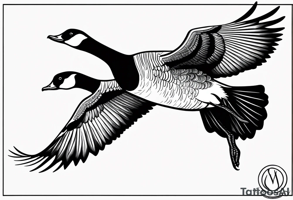 canadian goose dancing tattoo idea