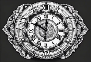 Clock face with date tattoo idea