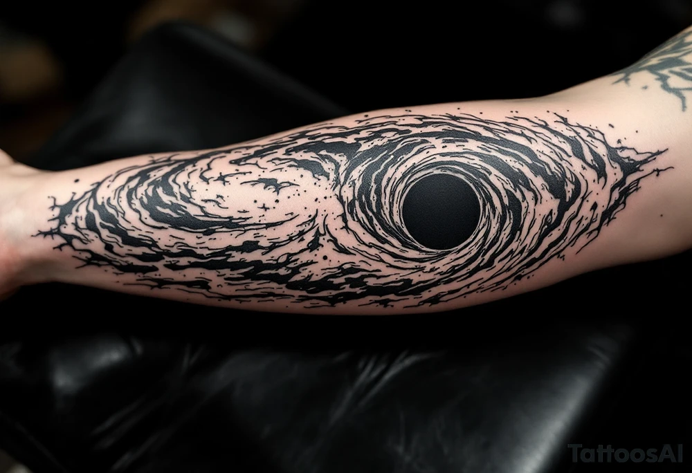 2 different worlds on both sides of a black hole tattoo idea