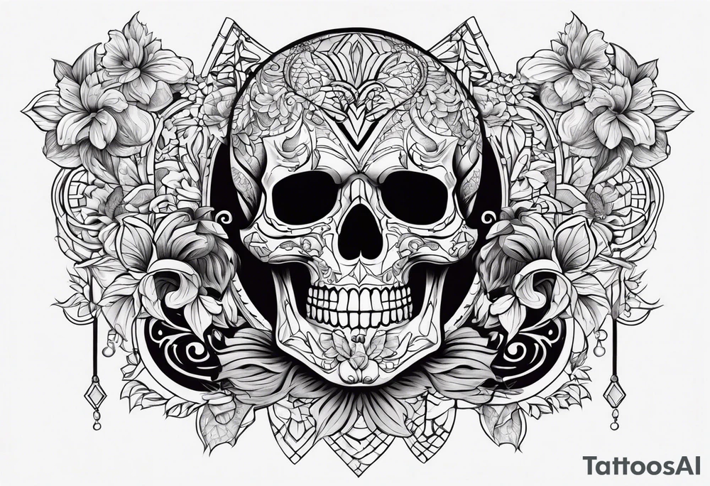 Skeleton with tattoos tattoo idea