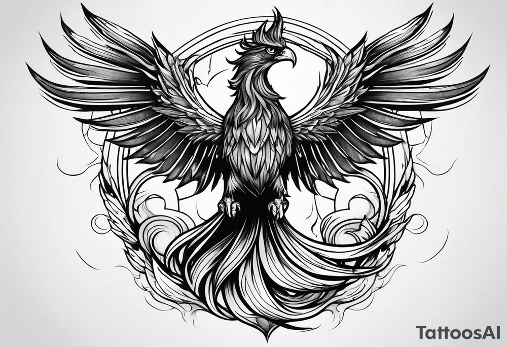 Phoenix riding from the ashes tattoo idea