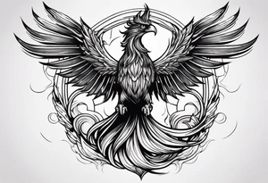 Phoenix riding from the ashes tattoo idea