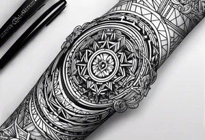cyber sigilism forearm sleeve tattoo idea