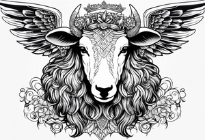 black sheep with angel wings tattoo idea