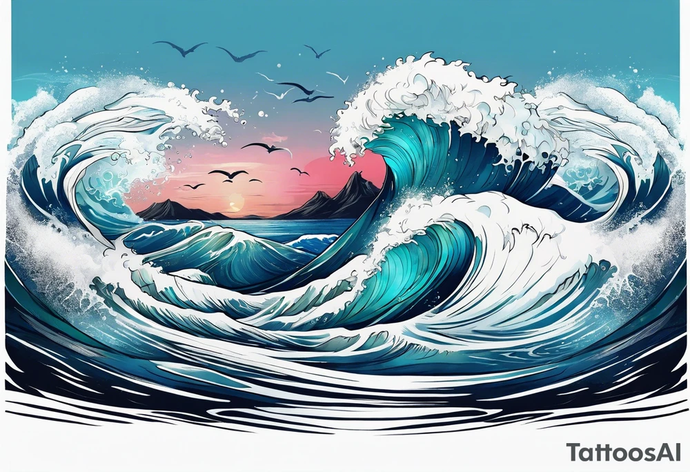 rough ocean tattoo idea