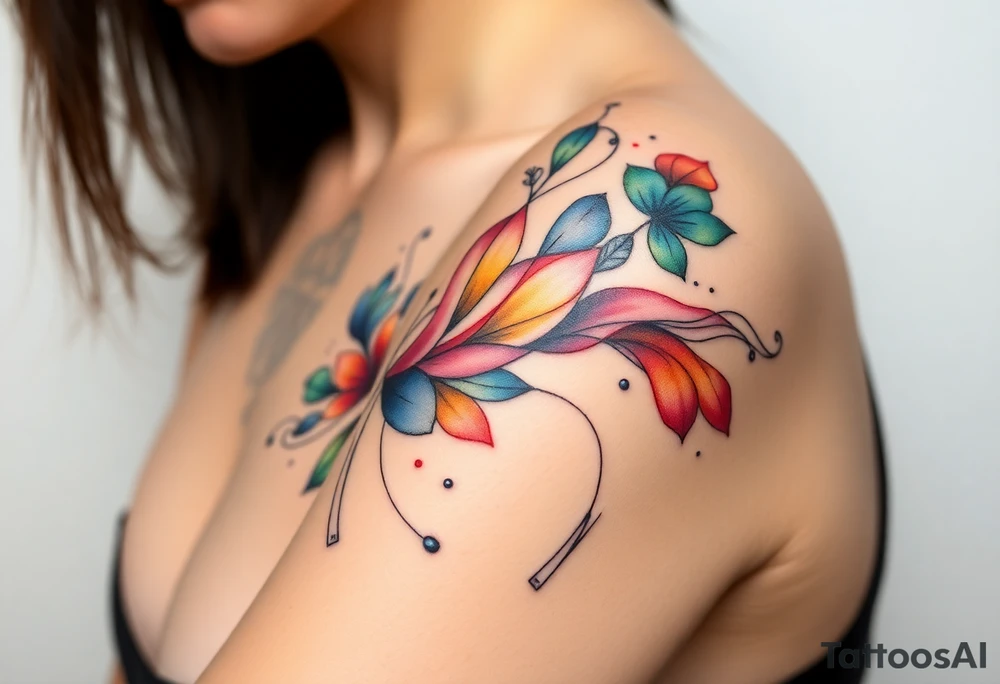 Desenhe uma tatuagem que simbolize força, liberdade e conexão com a multiplicidade da vida, incorporando elementos abstratos e fluidos, com linhas que sugiram movimento e transformação contínua. Evite clichês e busque um design original e significativo. tattoo idea