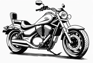 motorcycle suzuki intruder 125cc front view tattoo idea