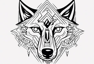 simple wolf head from zelda tattoo idea