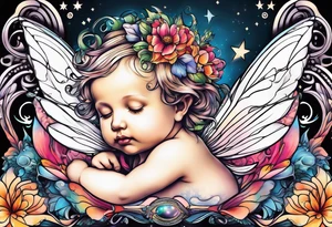 Fairy fetus tattoo idea