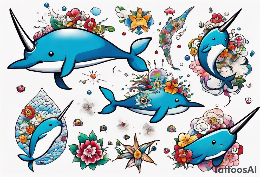 a narwhal tattoo idea