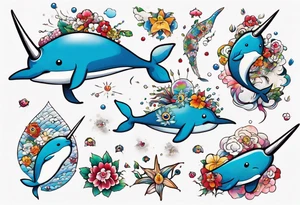 a narwhal tattoo idea