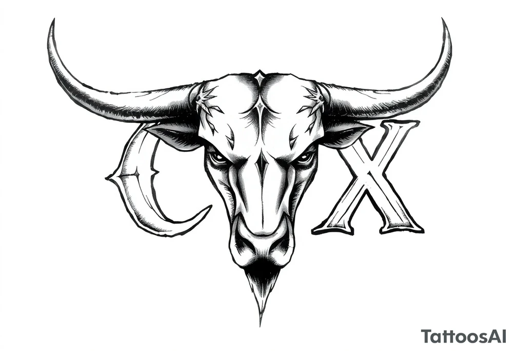 the word ox in bold letters tattoo idea