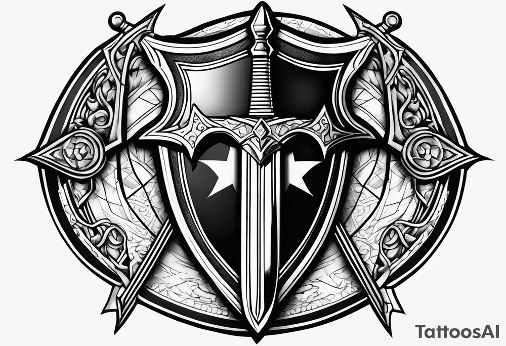 Templar sword 
and shield tattoo idea