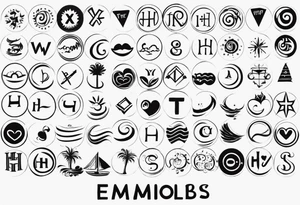 Symbols that stand for the following emotions: Happy, Helpful, Horny 

Also incorporate H’s x3 tattoo idea