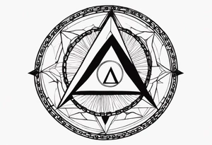 simple letter delta inside a chain circle tattoo idea
