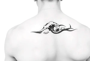 shoulder tattoo with tribal waves. tattoo idea