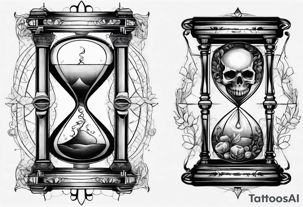 Breaking hour glass representing death and life tattoo idea