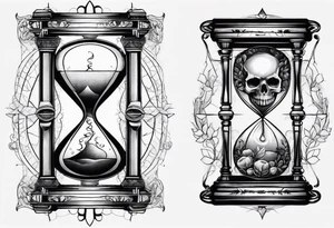 Breaking hour glass representing death and life tattoo idea