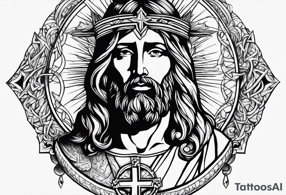 Rock music and Jesus tattoo idea