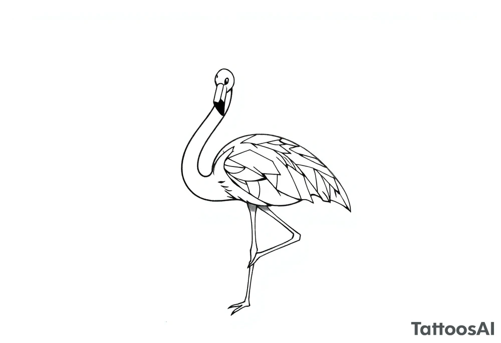 cute flamingo tattoo idea