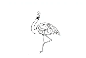 cute flamingo tattoo idea