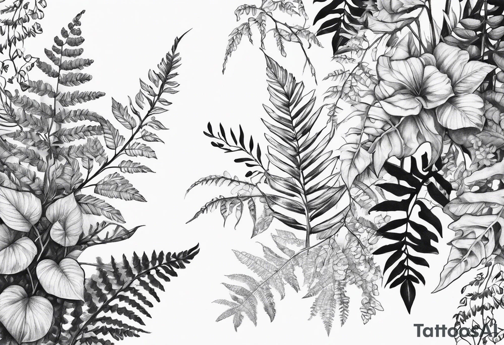 Vines and fern tattoos tattoo idea
