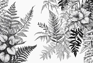 Vines and fern tattoos tattoo idea