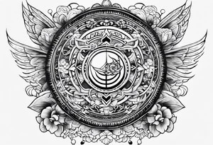 Half sleeve, japanese style, sanskrit tattoo idea