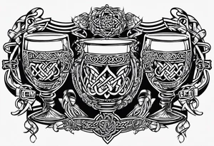 Cheers Mate text, armband +Celtic +Cancer Ribbon +tribal +artistic +a toast tattoo idea
