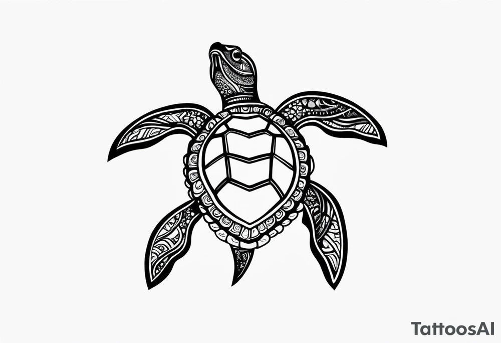 Turtle and sea star simple small tattoo idea
