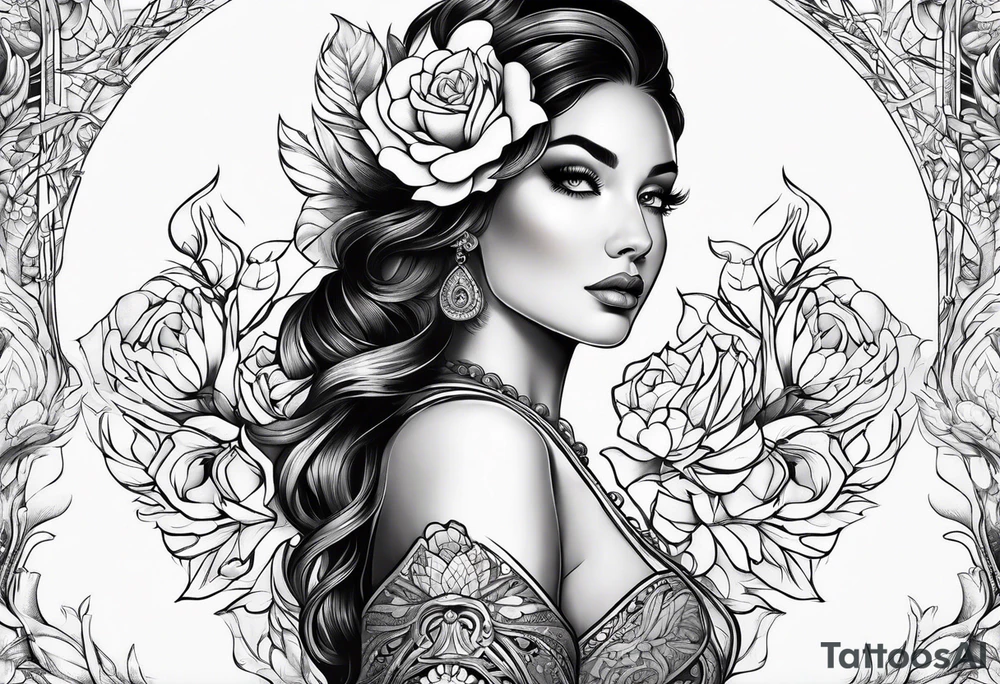 divine feminine sleeve tattoo tattoo idea