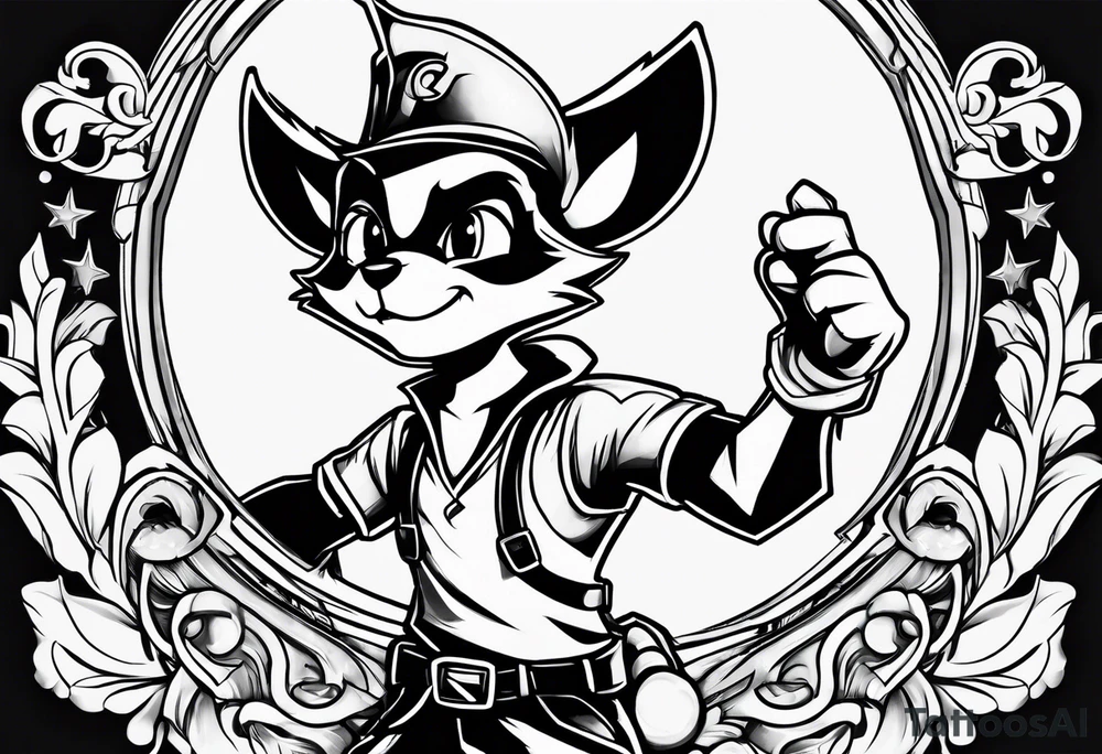 Murray from Sly cooper flash sheet tattoo idea